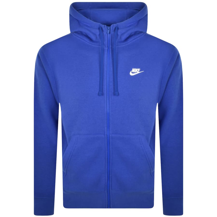 Nike Club Logo Full Zip Hoodie Blue Mainline Menswear